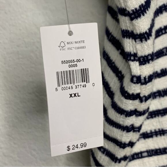 NWT Old Navy Navy Stripe Sleeveless Button Front Tie Top Size XXL $24.99 - Picture 9 of 10